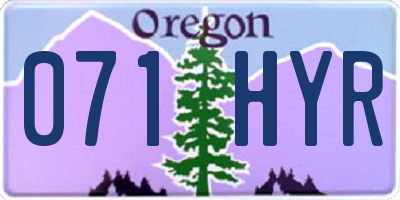 OR license plate 071HYR