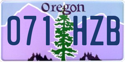 OR license plate 071HZB