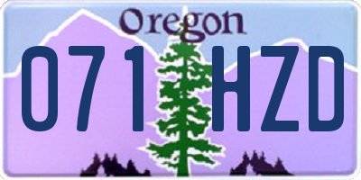 OR license plate 071HZD
