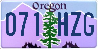 OR license plate 071HZG