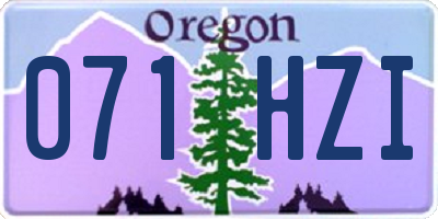 OR license plate 071HZI