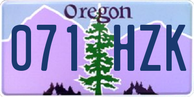 OR license plate 071HZK