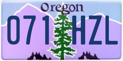 OR license plate 071HZL