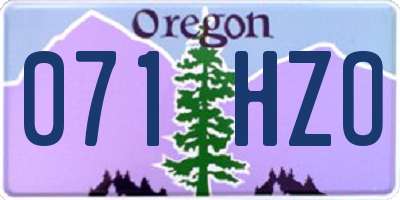 OR license plate 071HZO