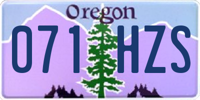 OR license plate 071HZS