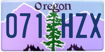 OR license plate 071HZX