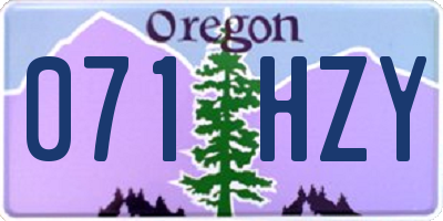 OR license plate 071HZY