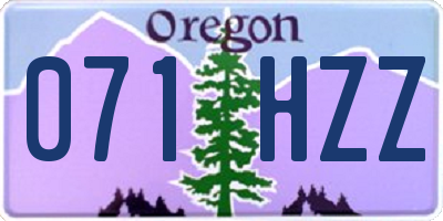 OR license plate 071HZZ
