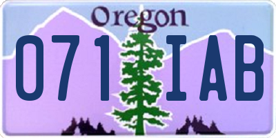 OR license plate 071IAB