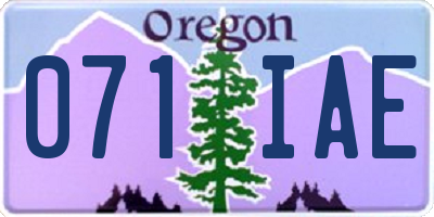 OR license plate 071IAE
