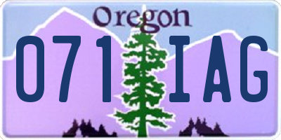 OR license plate 071IAG