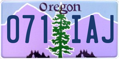 OR license plate 071IAJ