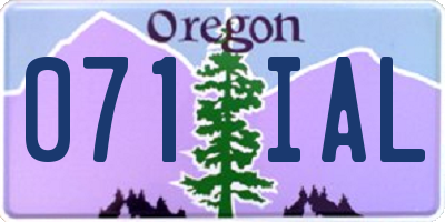 OR license plate 071IAL