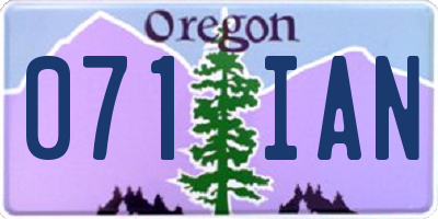 OR license plate 071IAN