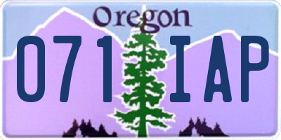 OR license plate 071IAP