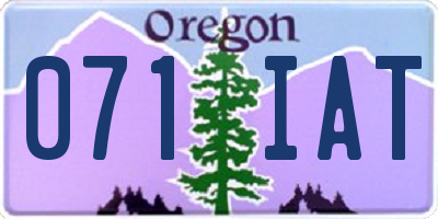 OR license plate 071IAT