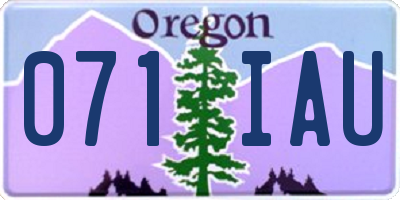 OR license plate 071IAU