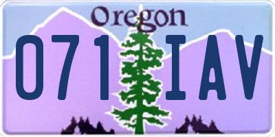 OR license plate 071IAV