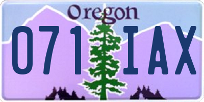 OR license plate 071IAX