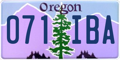 OR license plate 071IBA