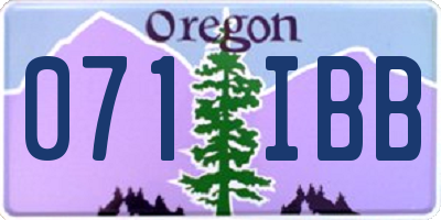 OR license plate 071IBB