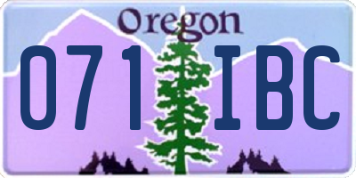 OR license plate 071IBC
