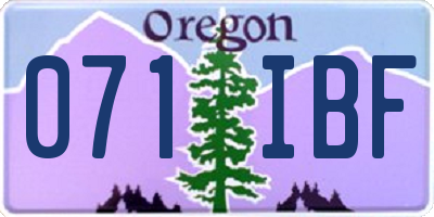 OR license plate 071IBF