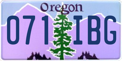 OR license plate 071IBG