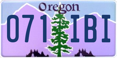 OR license plate 071IBI