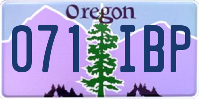 OR license plate 071IBP