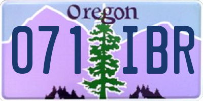 OR license plate 071IBR