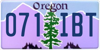 OR license plate 071IBT