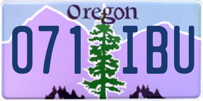 OR license plate 071IBU
