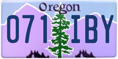 OR license plate 071IBY