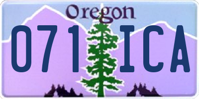 OR license plate 071ICA