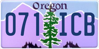 OR license plate 071ICB