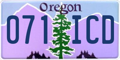 OR license plate 071ICD