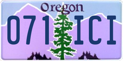 OR license plate 071ICI