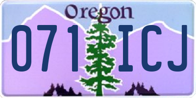OR license plate 071ICJ