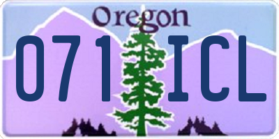 OR license plate 071ICL