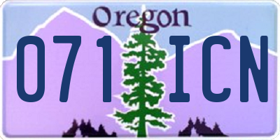 OR license plate 071ICN