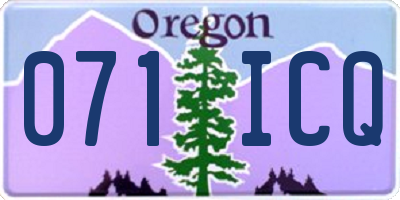 OR license plate 071ICQ