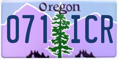 OR license plate 071ICR