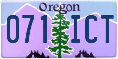 OR license plate 071ICT