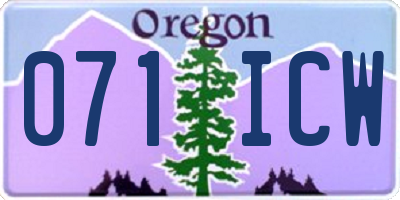 OR license plate 071ICW