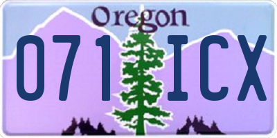OR license plate 071ICX