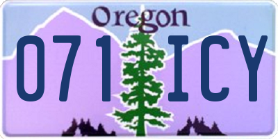 OR license plate 071ICY