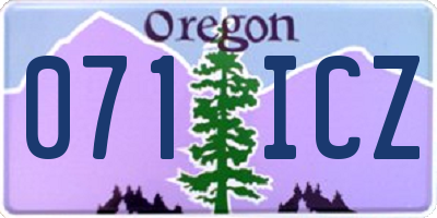 OR license plate 071ICZ