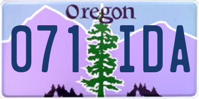 OR license plate 071IDA
