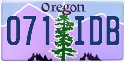 OR license plate 071IDB